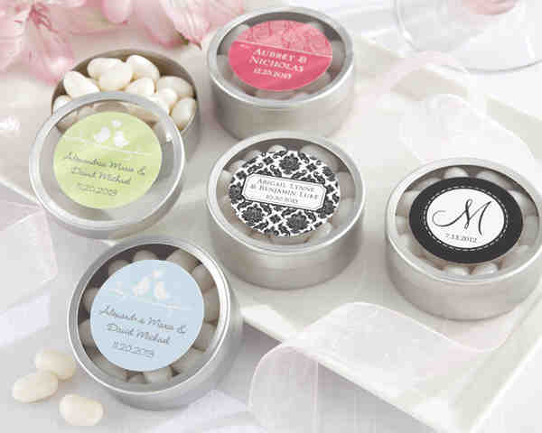 Simply Sweet Round Personalized Candy Tin Set of 12