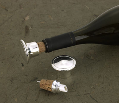 Personalized SilverPlated Wine Bottle Stopper Pourer